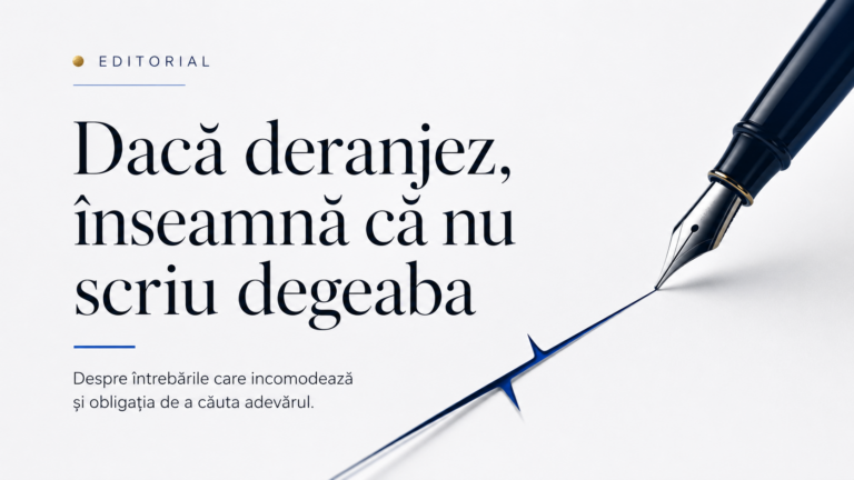Dacă deranjez, înseamnă că nu scriu degeaba